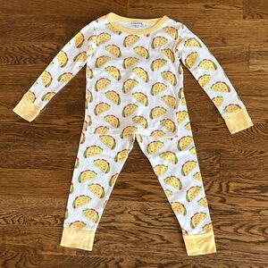 Magnolia Baby Taco Print Kids Pajama with Yellow Accents